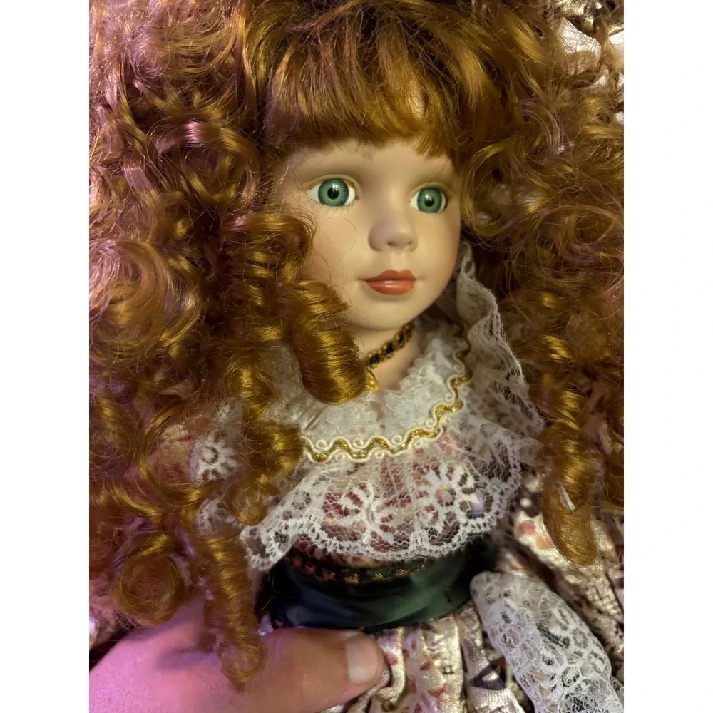 Unique Porcelain Collector Doll 22 Inch Green Eyes Auburn Curls Limited 1-5000